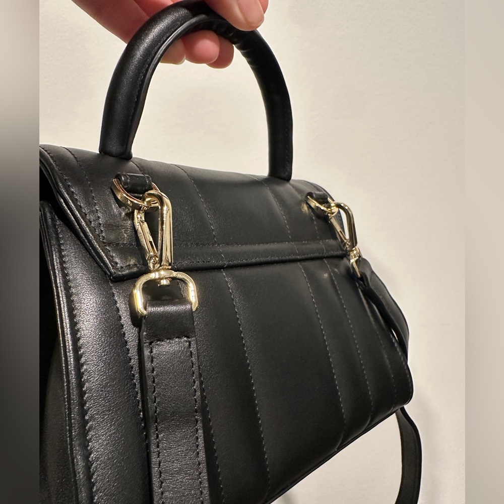 DeMellier Black Mini Top-Handle Bag with Gold Hardware - Picture 13 of 16